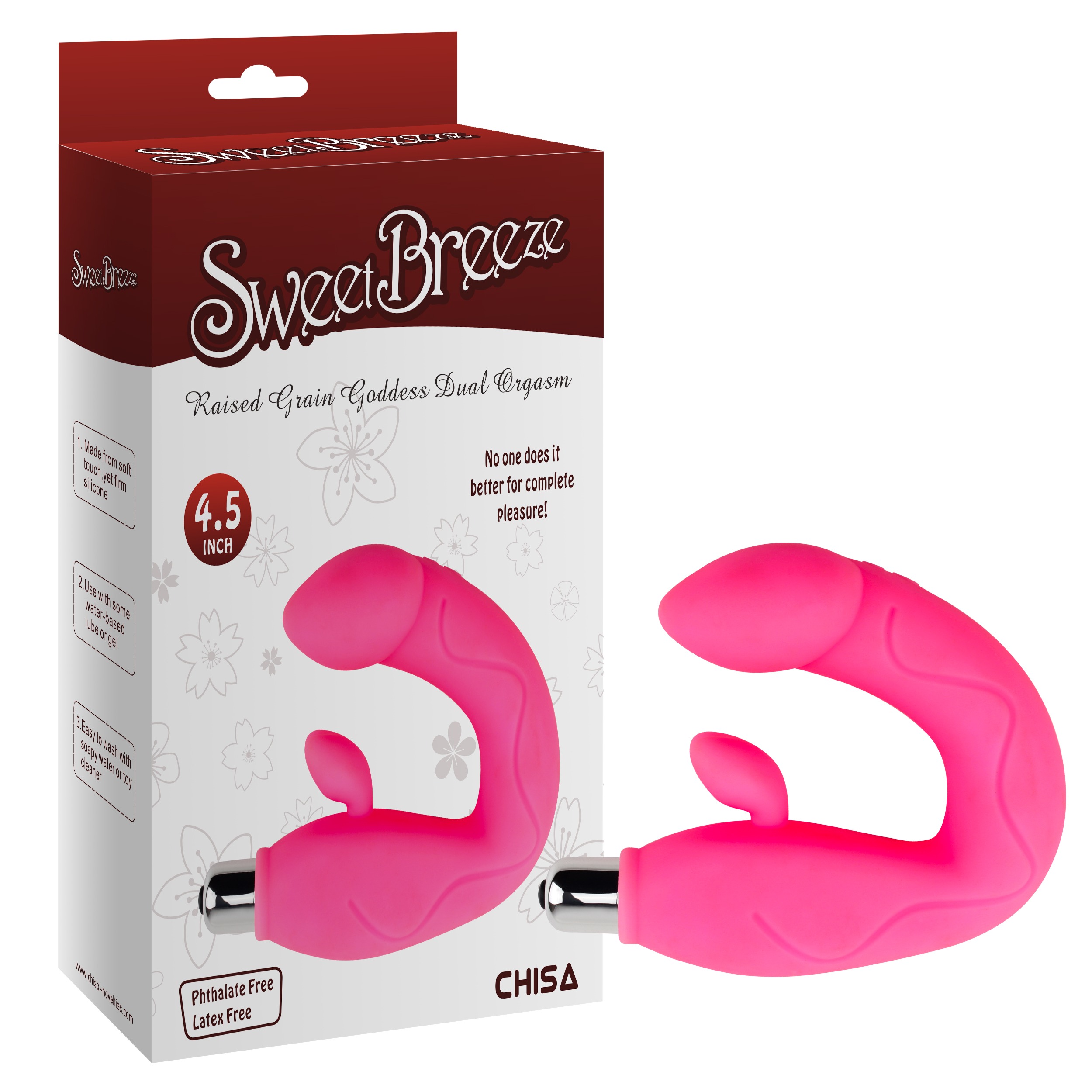 Вибратор двойной стимуляции Chisa Sweet Breeze для точки G и клитора, розовый