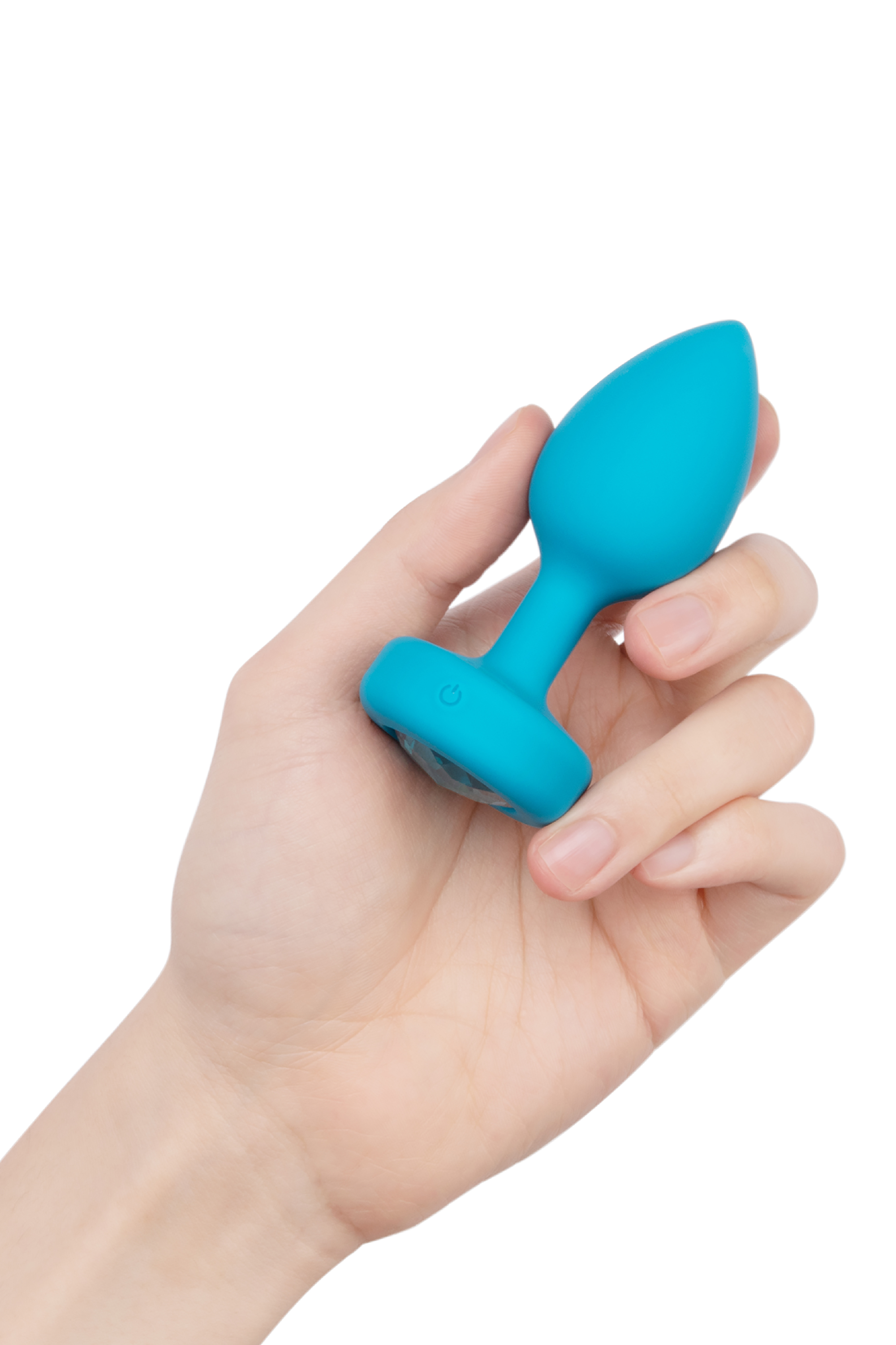 Анальна пробка з вібрацією та каменем B-Vibe - Vibrating Jewel Plug S/M, синя