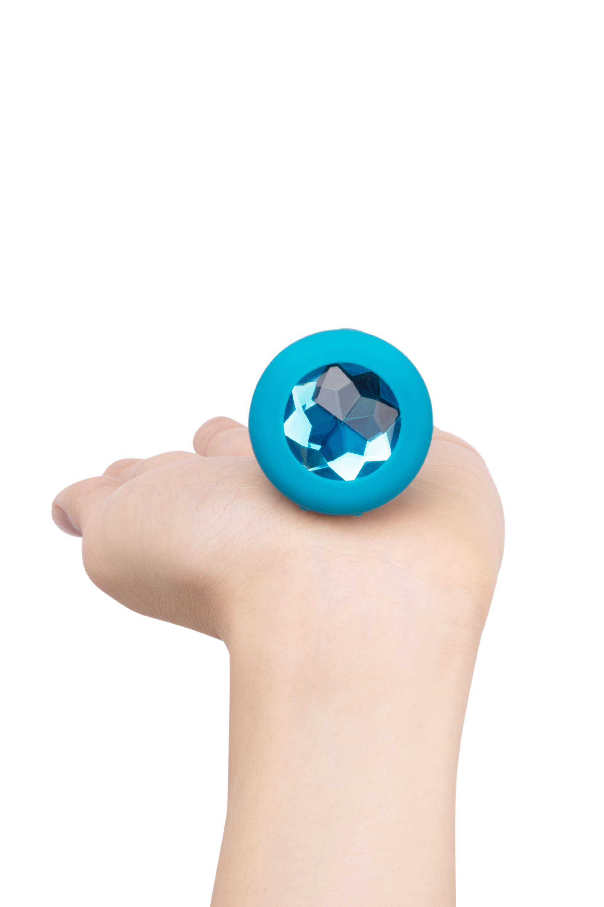 Анальна пробка з вібрацією та каменем B-Vibe - Vibrating Jewel Plug S/M, синя