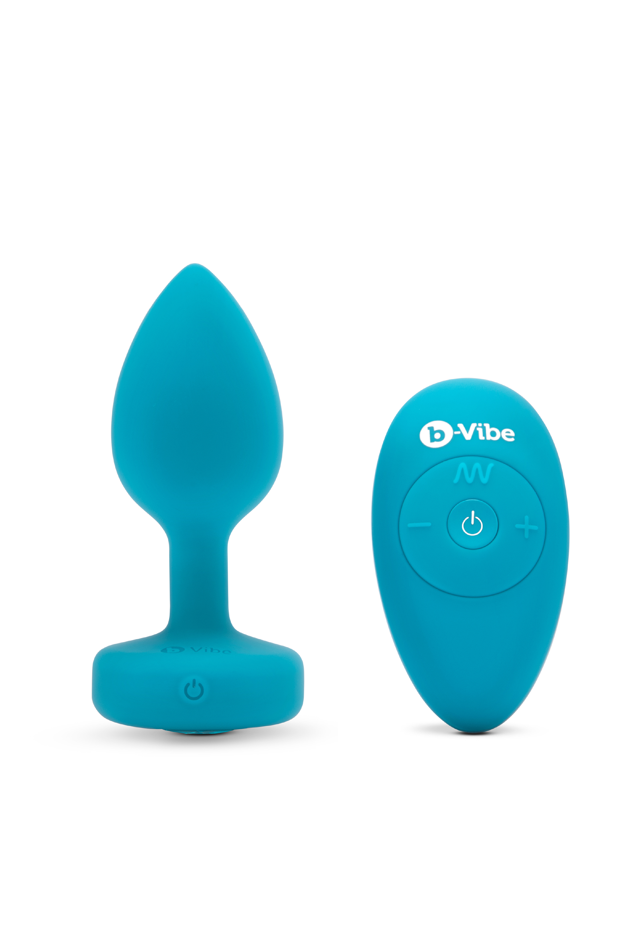 Анальна пробка з вібрацією та каменем B-Vibe - Vibrating Jewel Plug S/M, синя