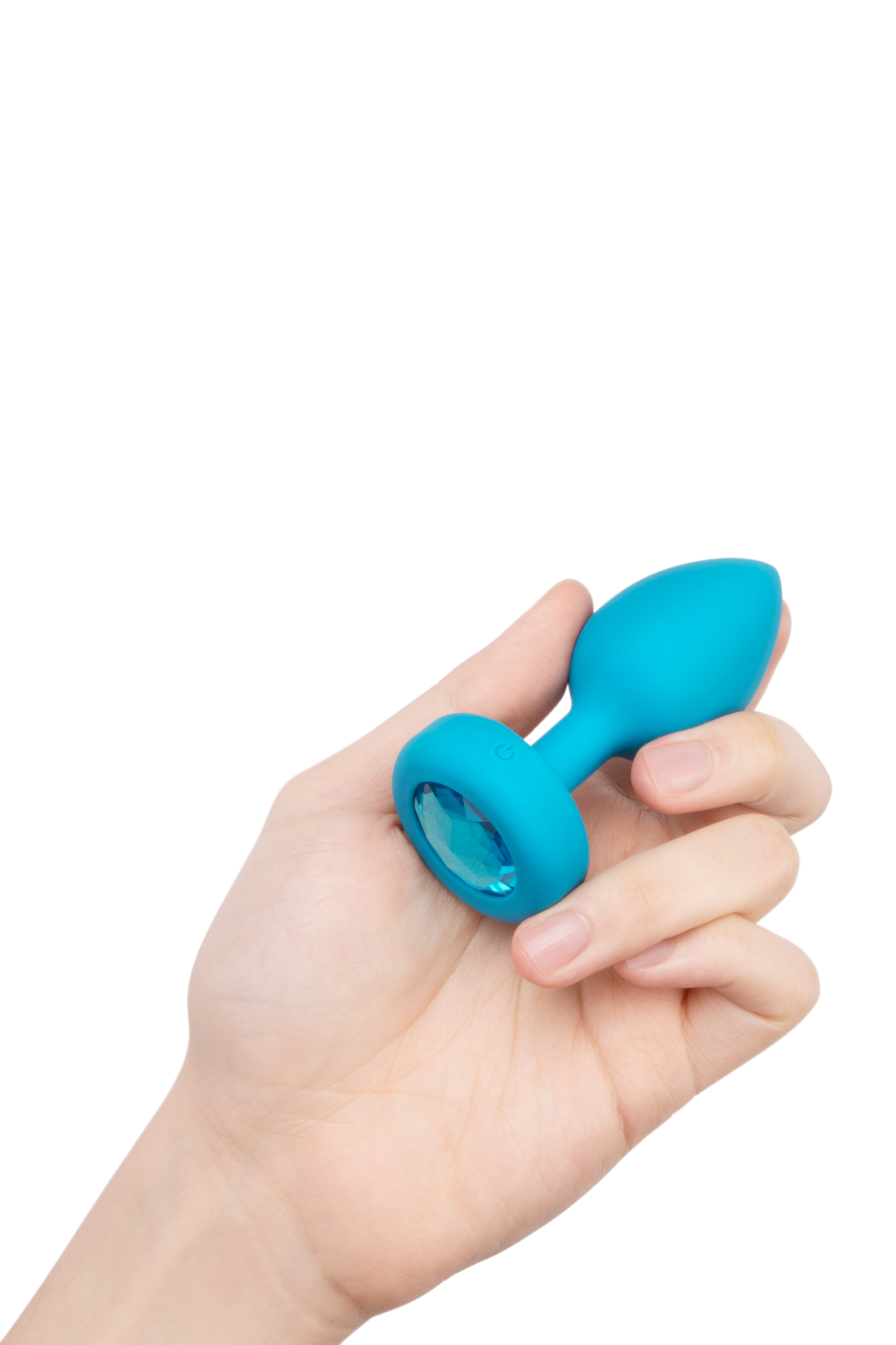 Анальна пробка з вібрацією та каменем B-Vibe - Vibrating Jewel Plug S/M, синя