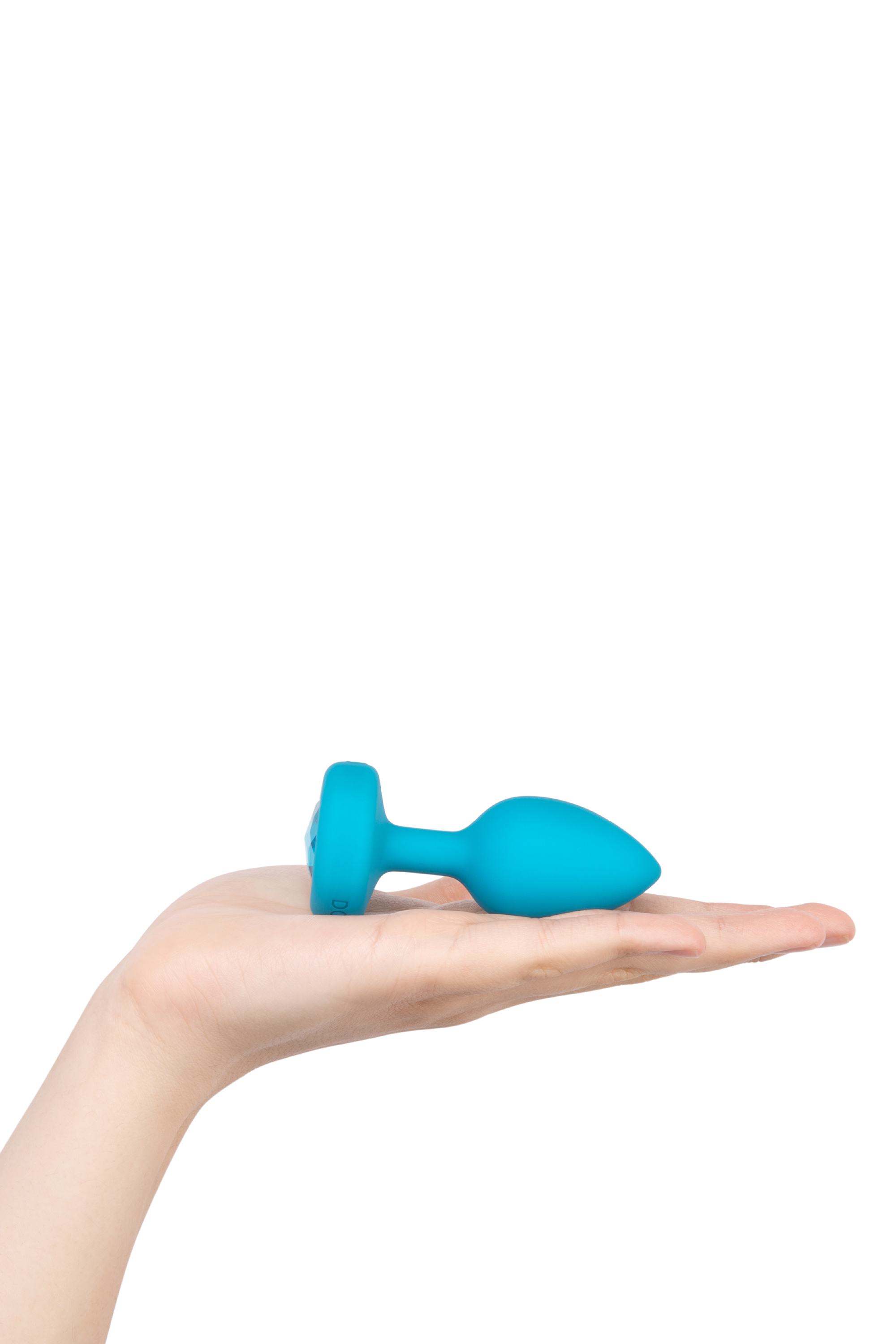 Анальна пробка з вібрацією та каменем B-Vibe - Vibrating Jewel Plug S/M, синя