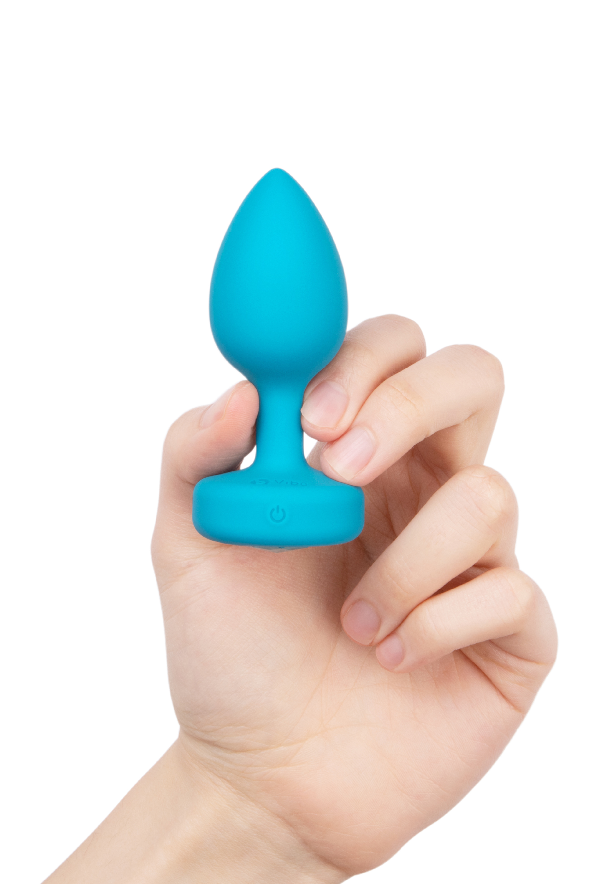 Анальна пробка з вібрацією та каменем B-Vibe - Vibrating Jewel Plug S/M, синя
