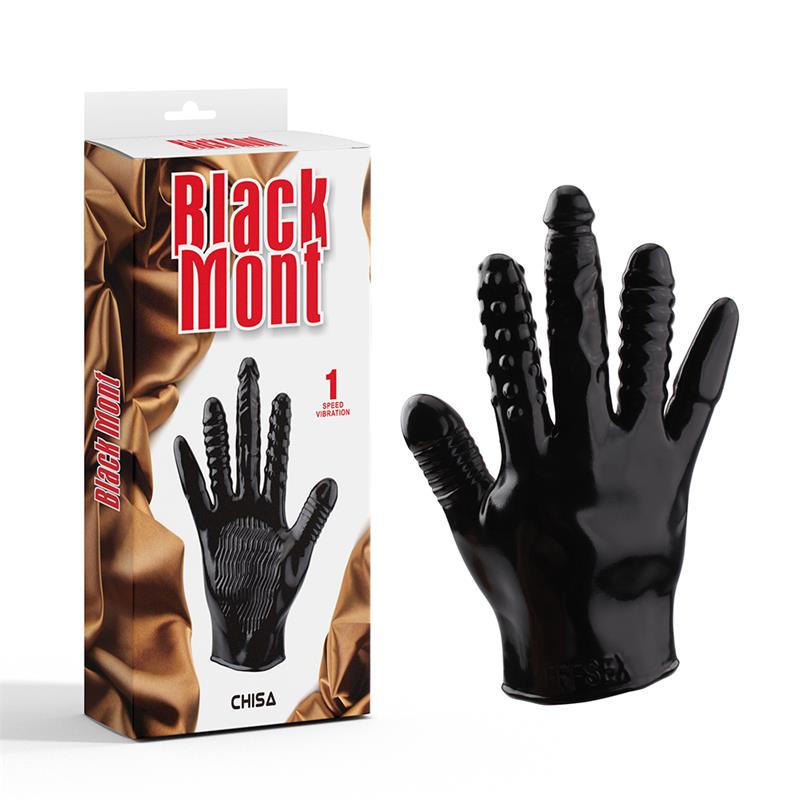 Перчатка рельефная Chisa Black Mont для мастурбации и секса, черная