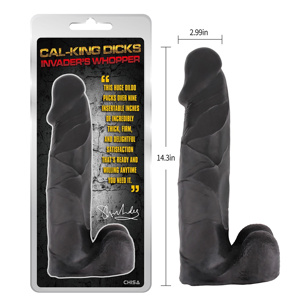 Фаллоиммитатор из киберкожи Chisa Cal-king Dicks Invader's Whopper гигантский, черный