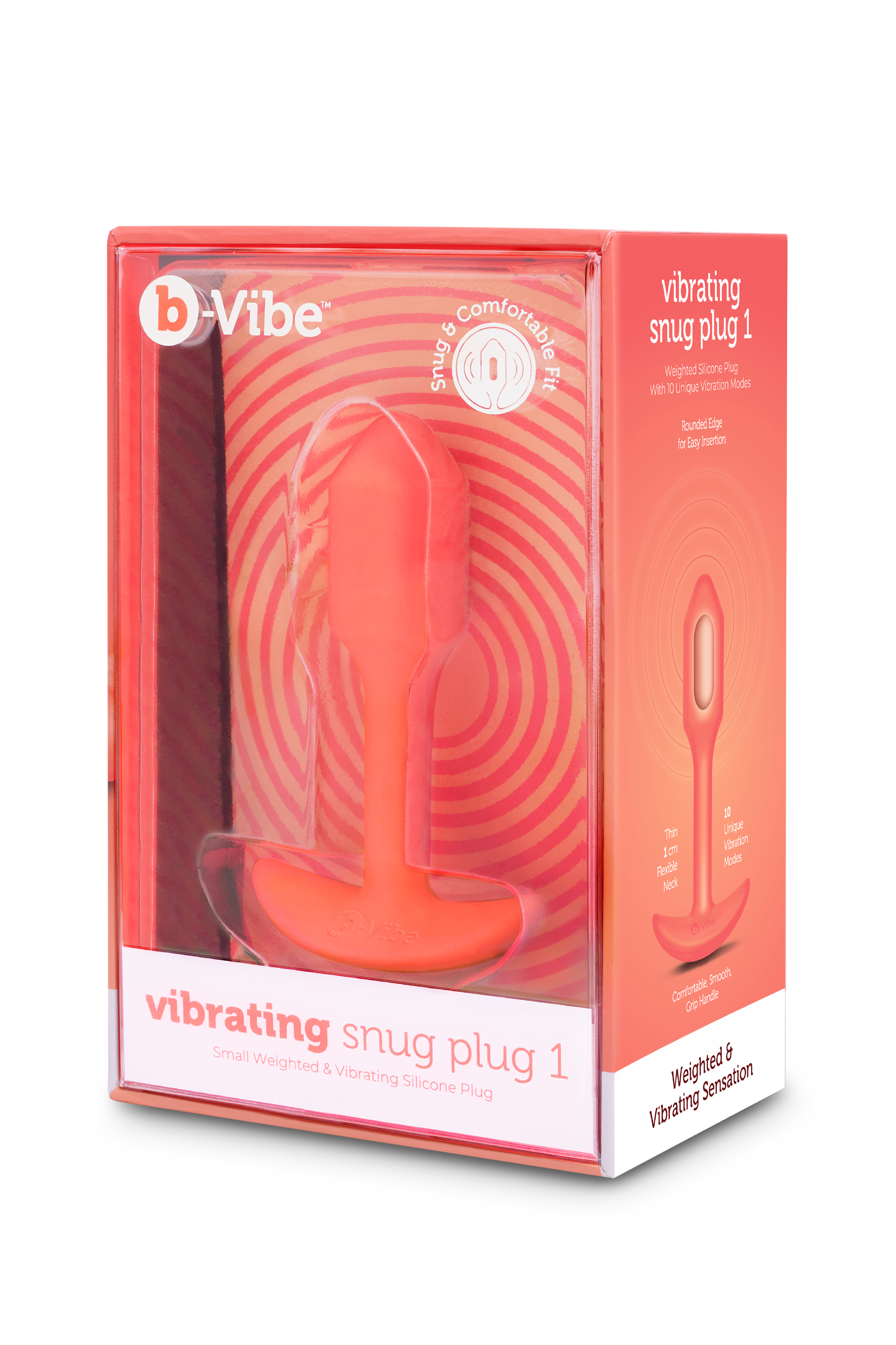 Анальна пробка з вібрацією розміру S B-Vibe Vibrating Snug Plug 1, помаранчева