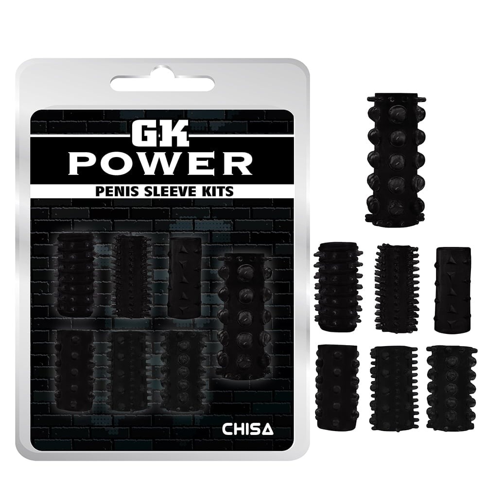 Набір рельєфних насадок для члена Chisa GK Power, чорний, 7 шт.