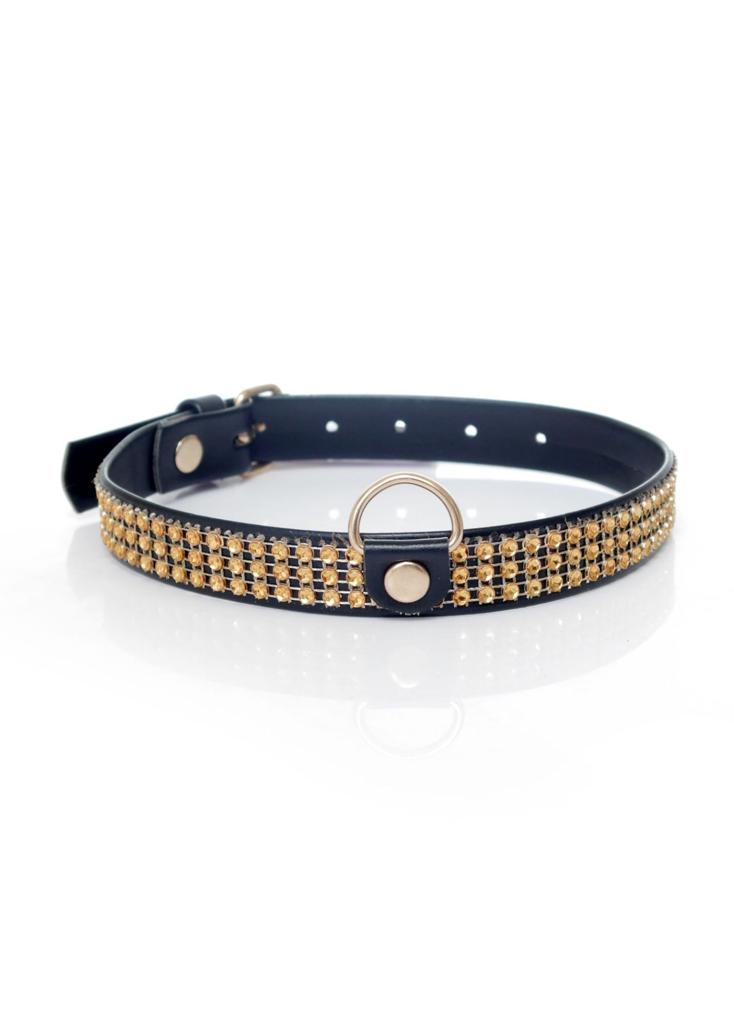 Ошейник Collar with crystals 2 cm gold