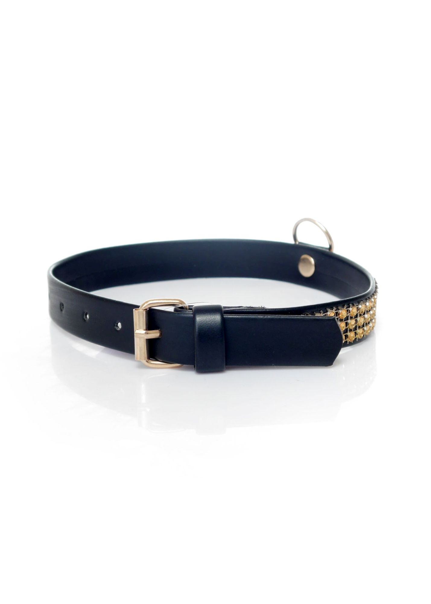 Ошейник Collar with crystals 2 cm gold