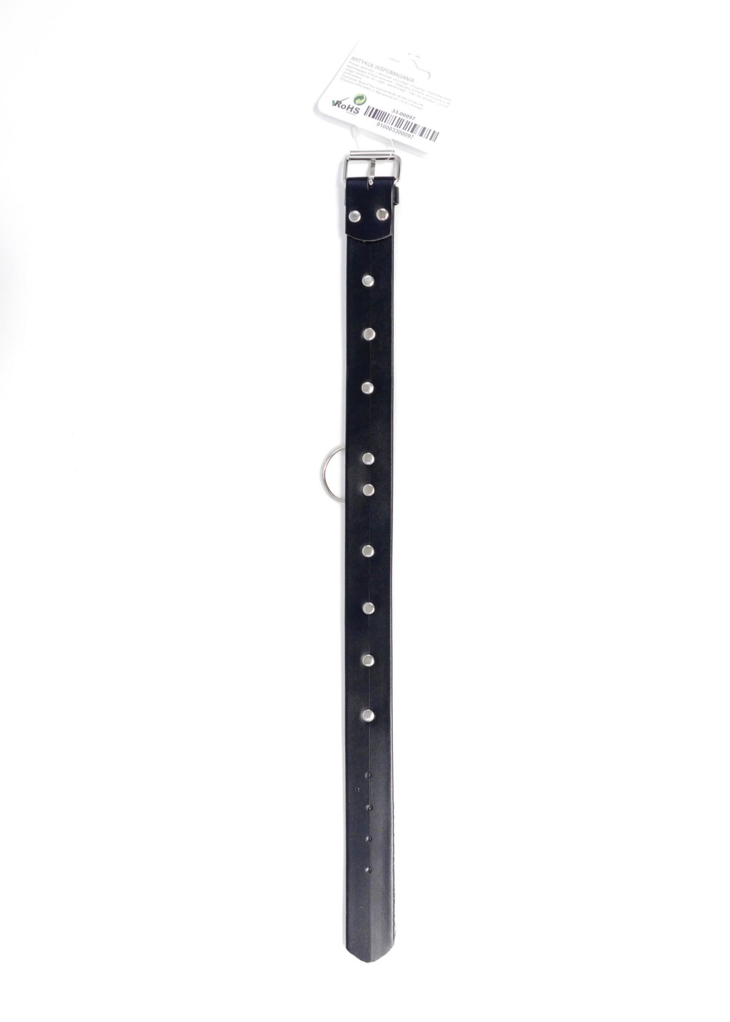 Нашийник із заклепками Boss Series Fetish, екошкіра, чорний