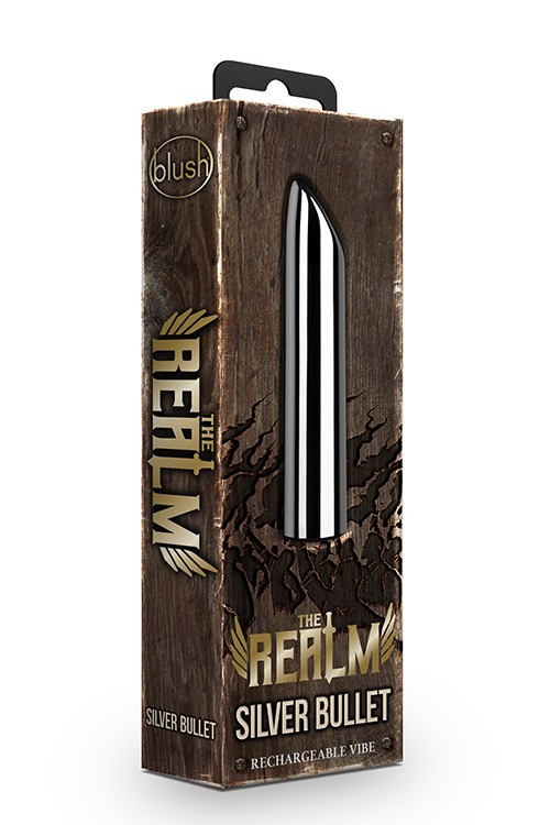 Віброкуля The Realm Rechargeable Bullet, срібний, 10 х 2 см
