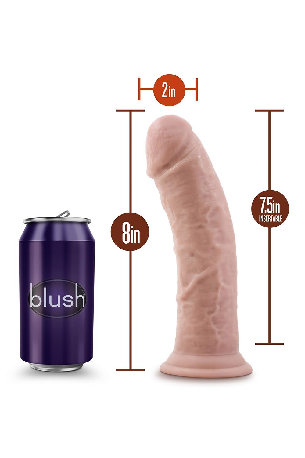 Фаллоимитатор реалистичный на присоске Blush Dr. Skin бежевый, 20.3 х 5 см