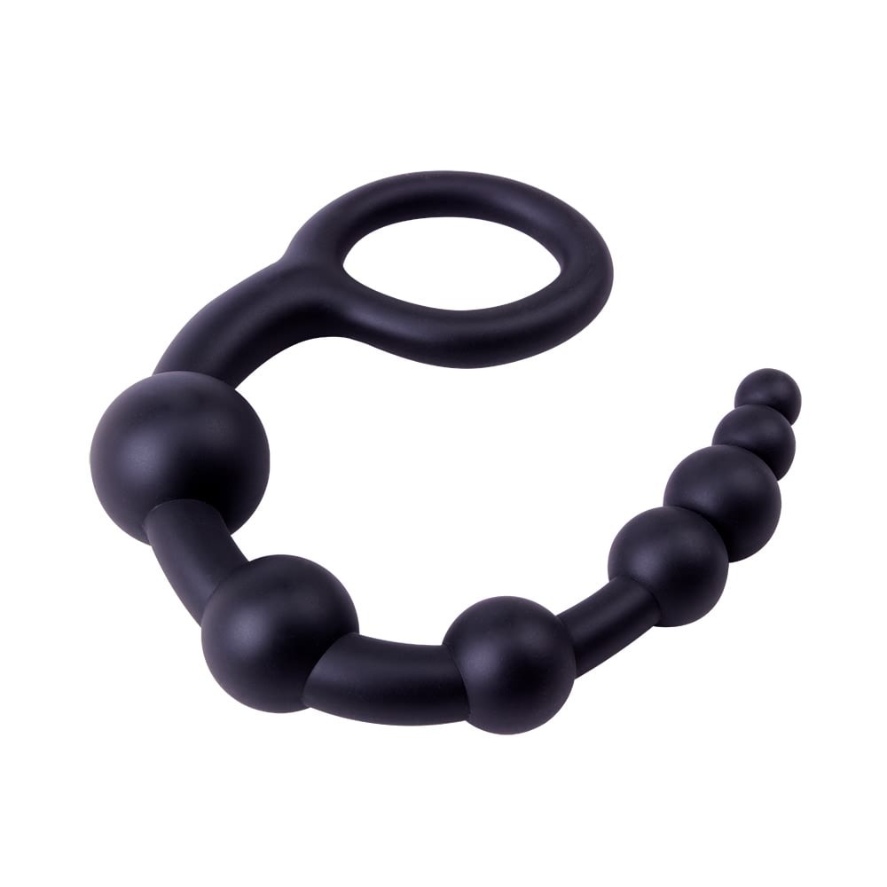 Анальний ланцюжок Chisa Black Mont 9.4 з ланками різних діаметрів, чорна