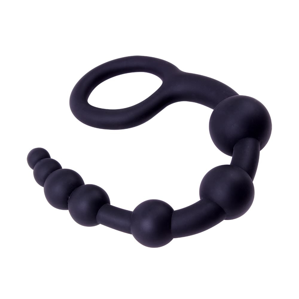 Анальний ланцюжок Chisa Black Mont 9.4 з ланками різних діаметрів, чорна