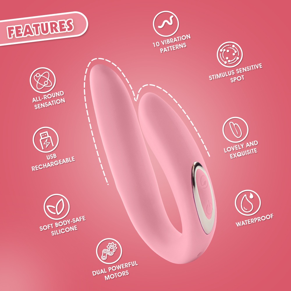 Вибратор для пар Chisa Aphrovibe Yours And Mine, розовый