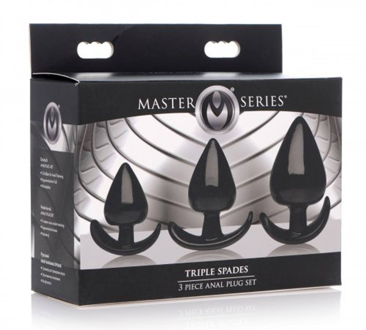 Набір анальних пробок різного розміру Master Series Triple Spades, чорний