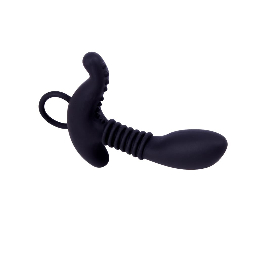 Cтимулятор простати з додатковим відростком Chisa Black Mont Booty Exciter і кільцем-тримачем