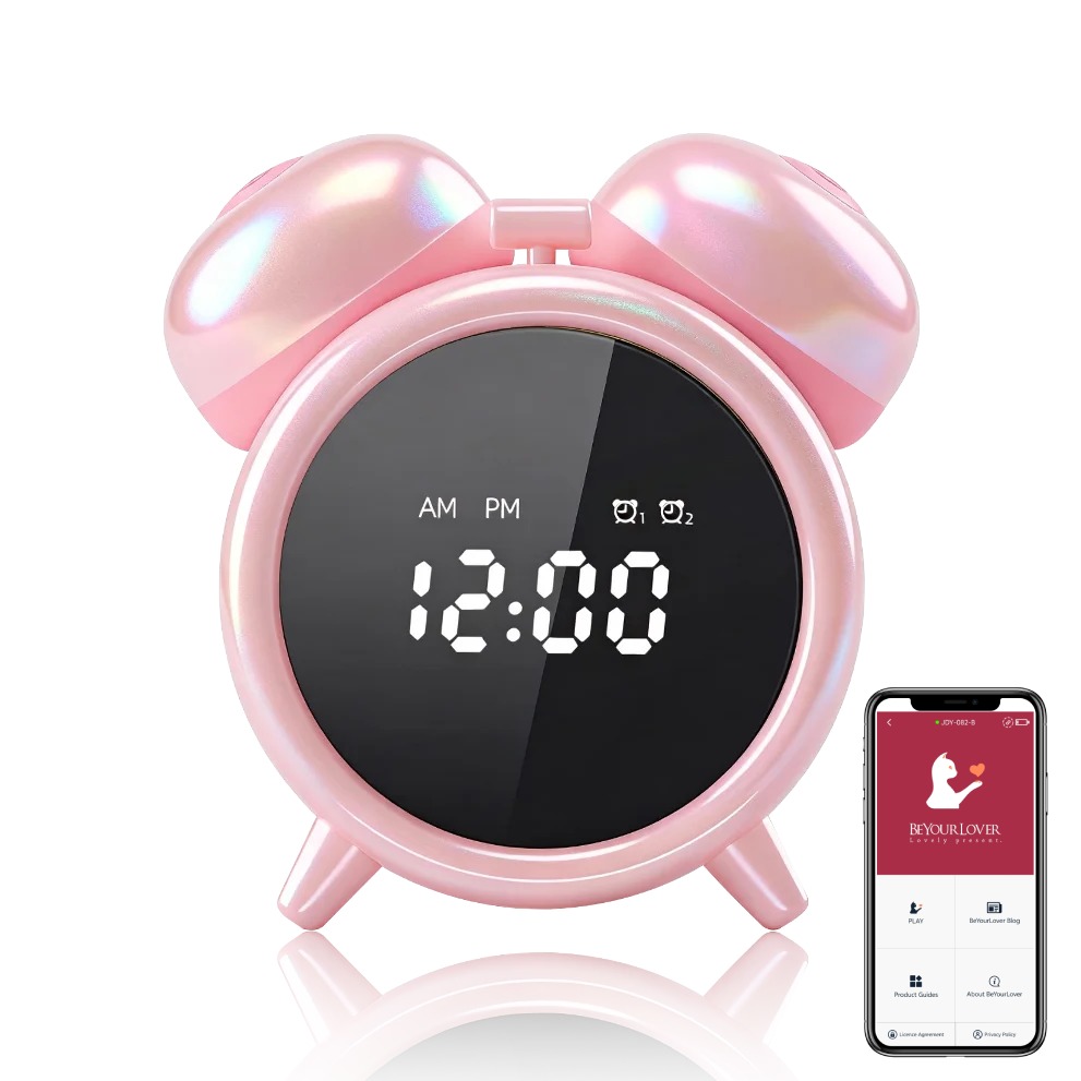 Вибратор-будильник BeYourLover Adult Clock с вакуумом и приложением, розовый