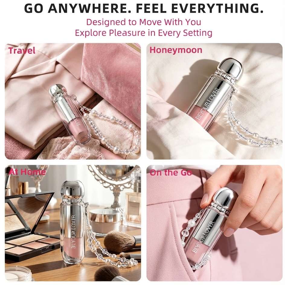 Вакуумный стимулятор в форме губной помады BeYourLover Powder Mist, розовый, 9,65 × 3,3 × 3 см