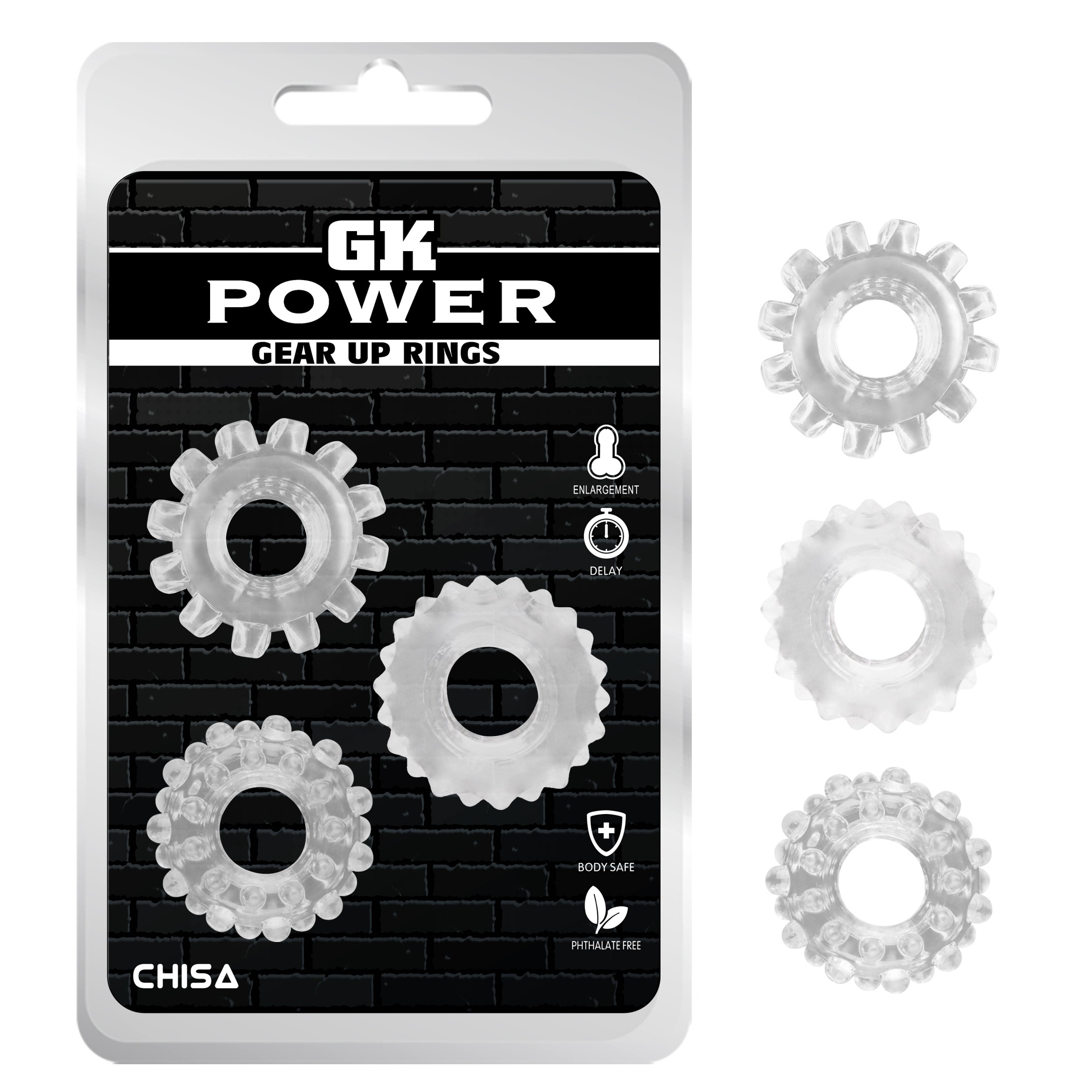 Набор эрекционных колец Chisa GK Power Cock Rings прозрачные, 3 шт.