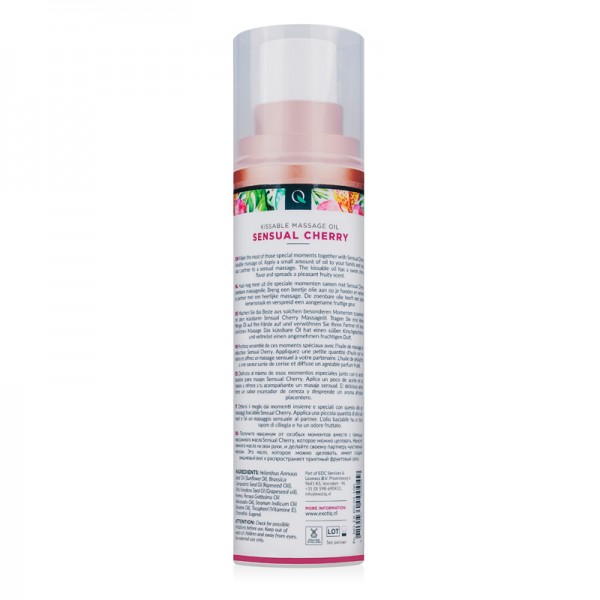 Олія для масажу їстівна з ароматом та смаком вишні, 100 мл Exotiq Massage Oil Sensual Cherry -