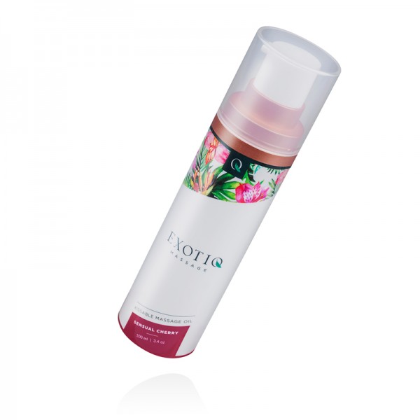 Олія для масажу їстівна з ароматом та смаком вишні, 100 мл Exotiq Massage Oil Sensual Cherry -
