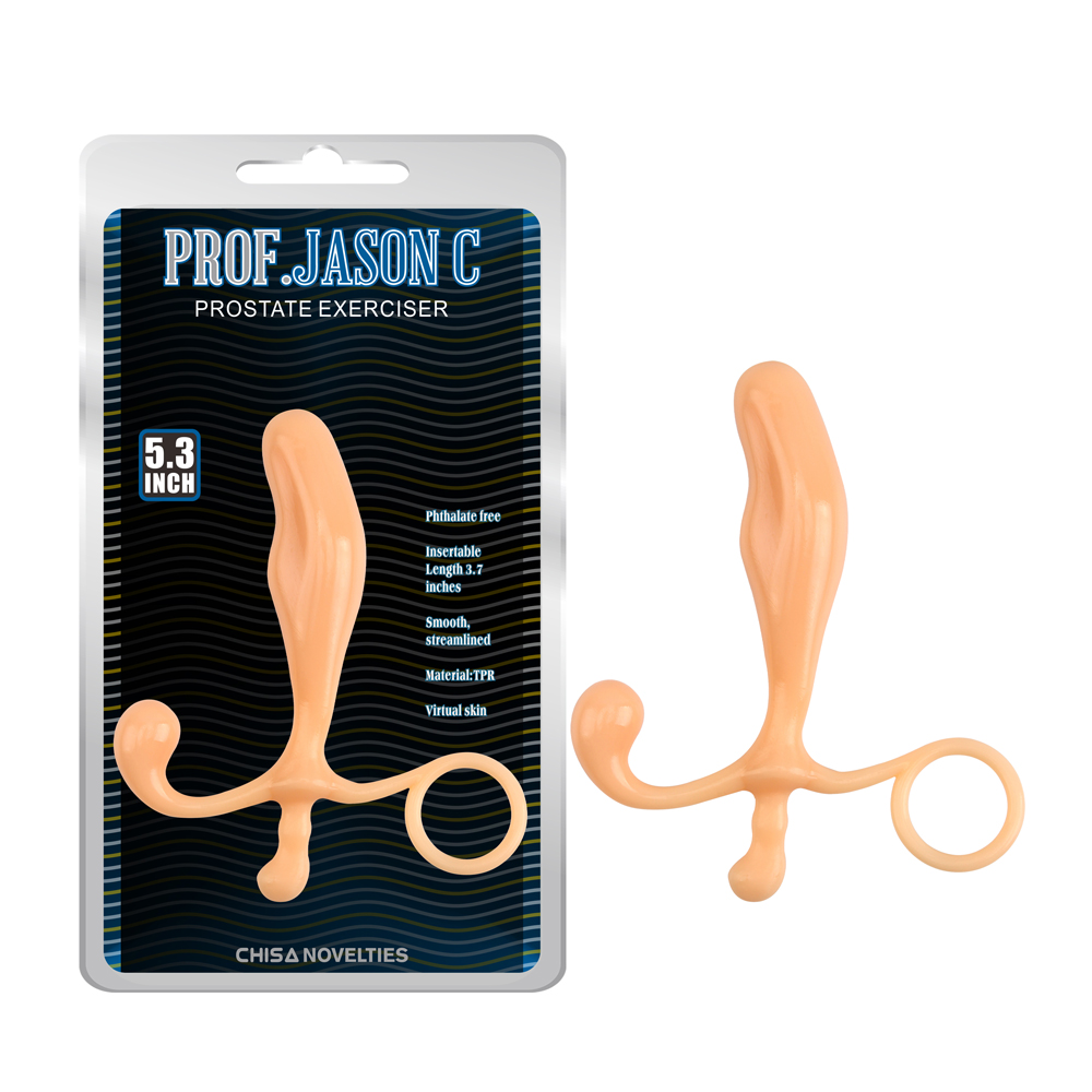 Массажер простаты Chisa Prof.Jason C Prostate Exerciser с анатомическим рельефом, бежевый