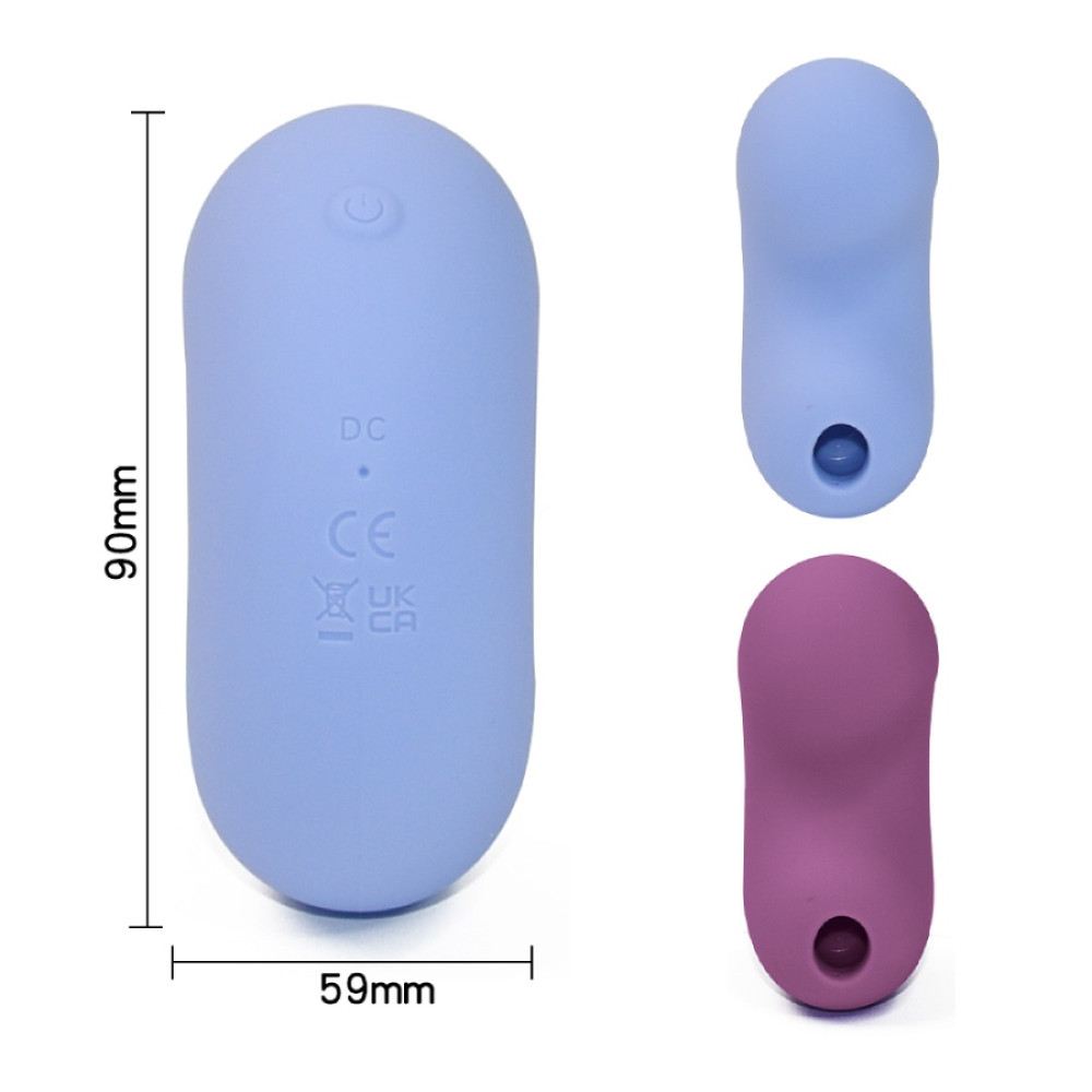 Вакуумний стимулятор клітора Sweet Em Bean з вібрацією, блакитний, 9 х 5,9 см
