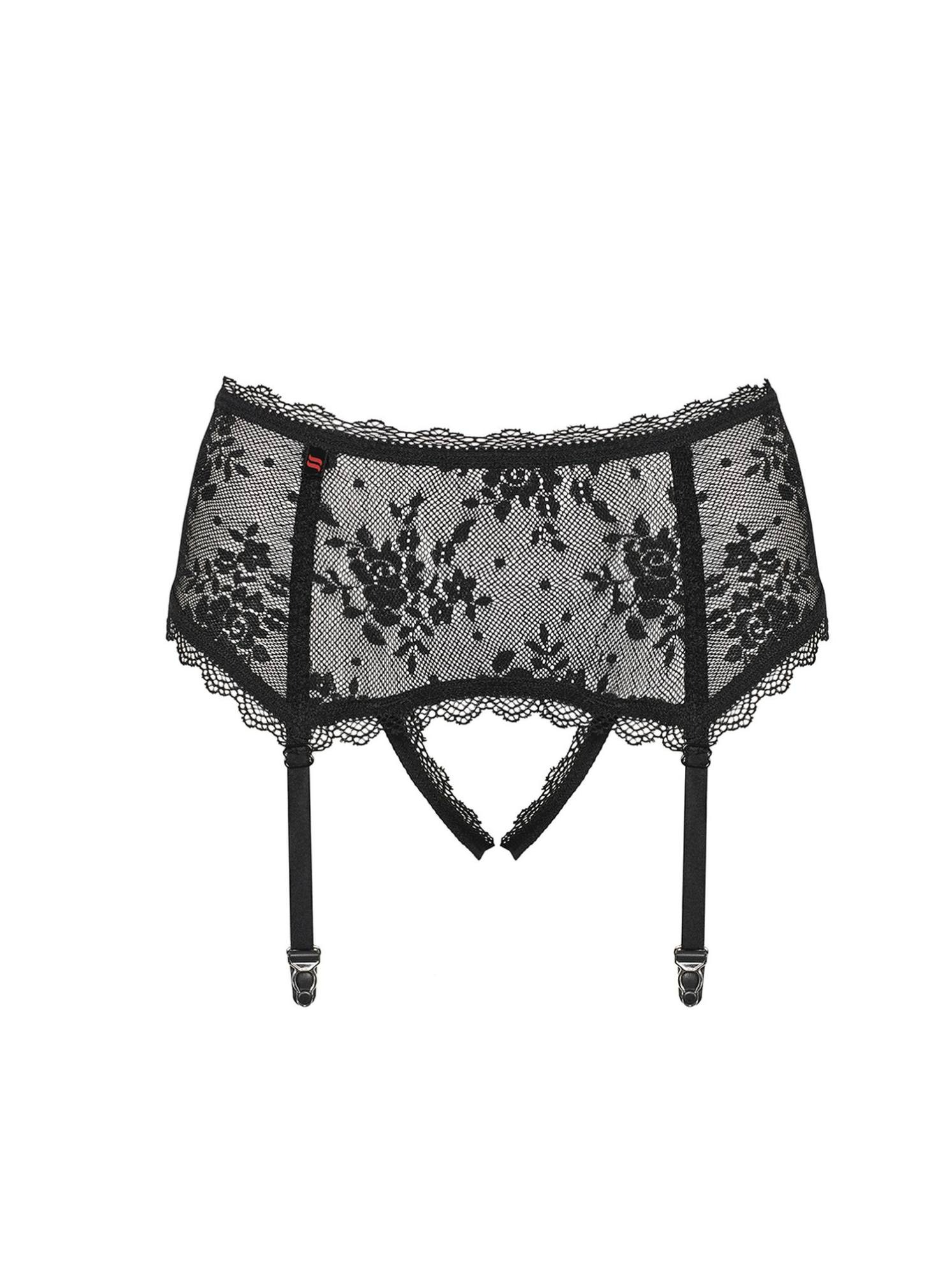 Пояс для панчіх чорний Obsessive Behindy garter belt black L/XL