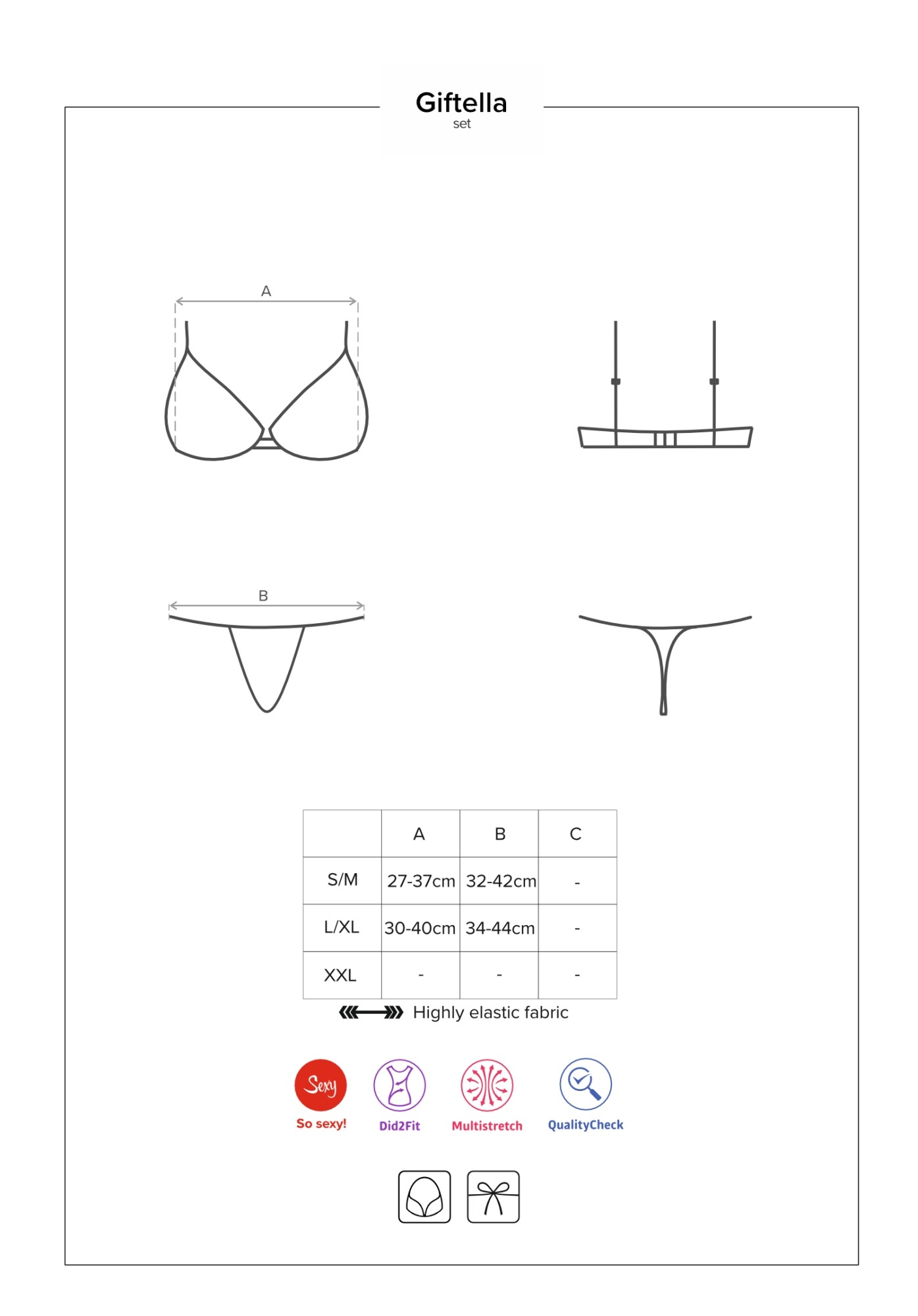 Комплект Obsessive Giftella 2-pcs set S/M