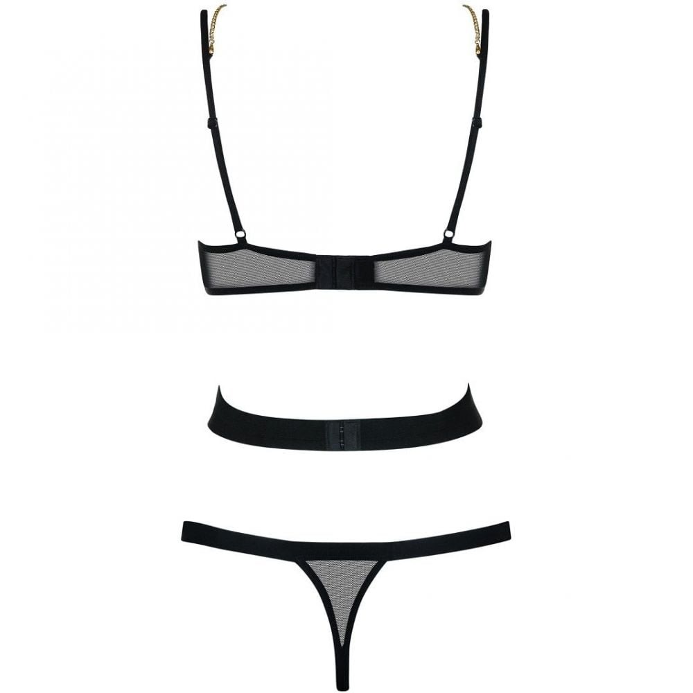 Боди со шлейками черный Obsessive BONDY TEDDY S/M