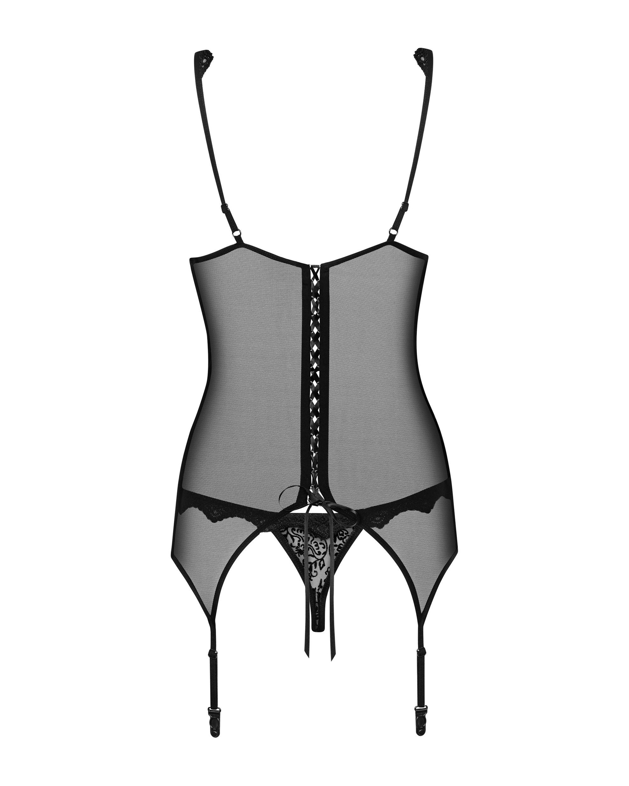 Комплект Emperita corset Obsessive чорний S/M