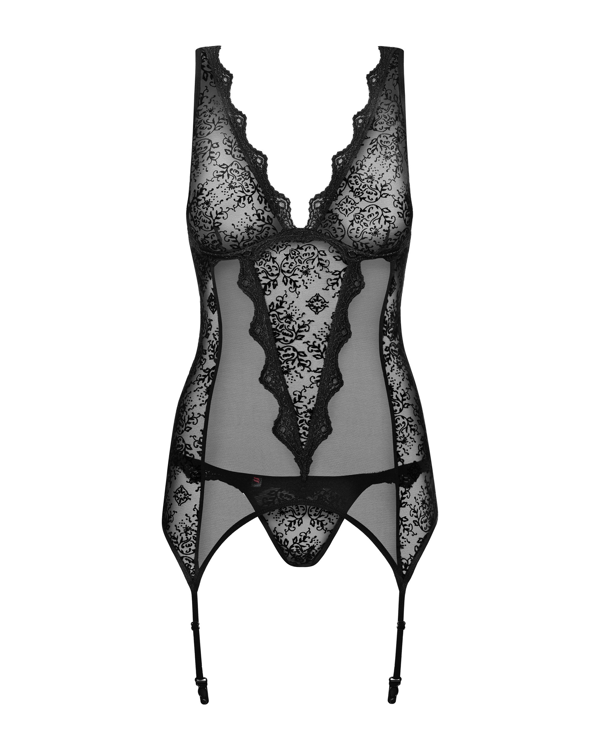 Комплект Emperita corset Obsessive чорний S/M