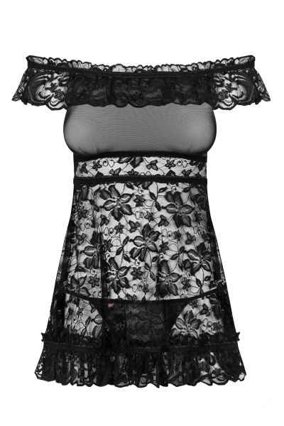 Сорочка Flores chemise Obsessive SM чорна