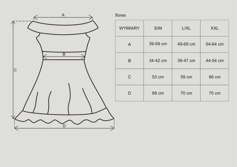 Сорочка Flores chemise Obsessive SM чорна