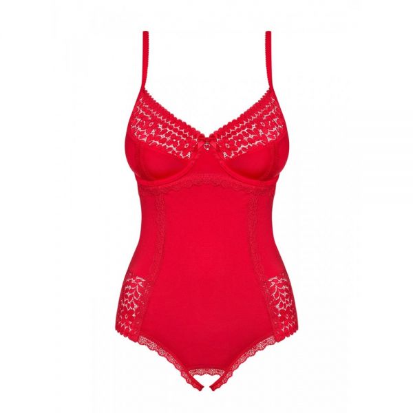 Боді Obsessive Jolierose Teddy red L / XL