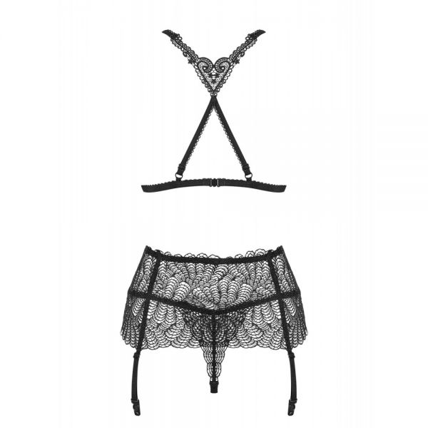 Комплект Obsessive Chiccanta 3 pcs set black L / XL