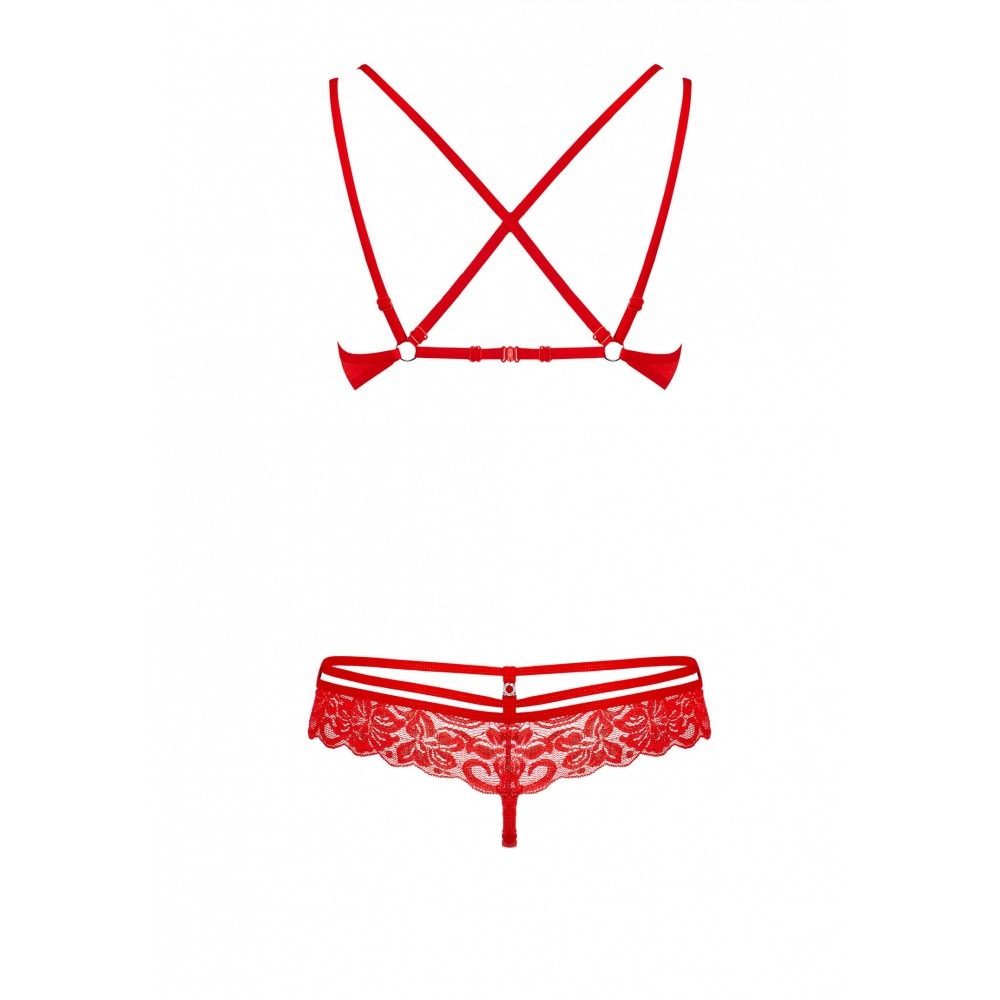 Комплект Obsessive 860-SET-3 2 pcs set red L/XL