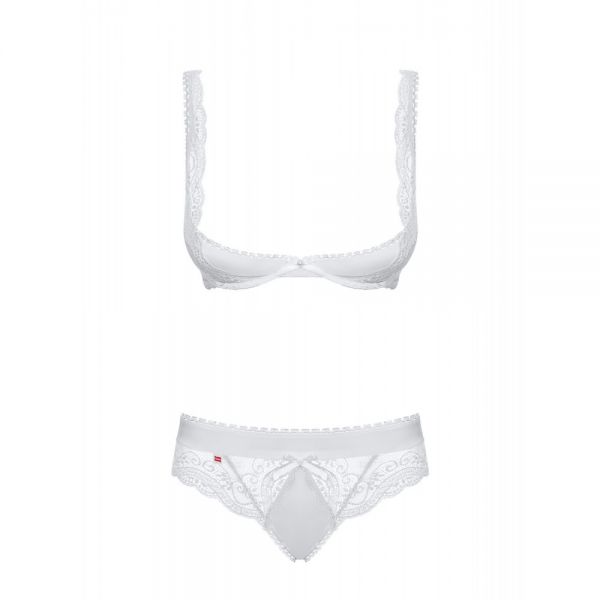 Комплект открытая грудь Obsessive Miamor 2 pcs set white S/M