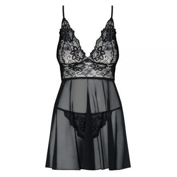Рубашка Obsessive Imperia babydoll L/XL чорна