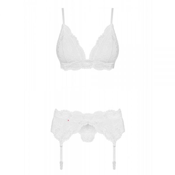 Комплект Obsessive 810-SEG-2 3 pcs set white L/XL