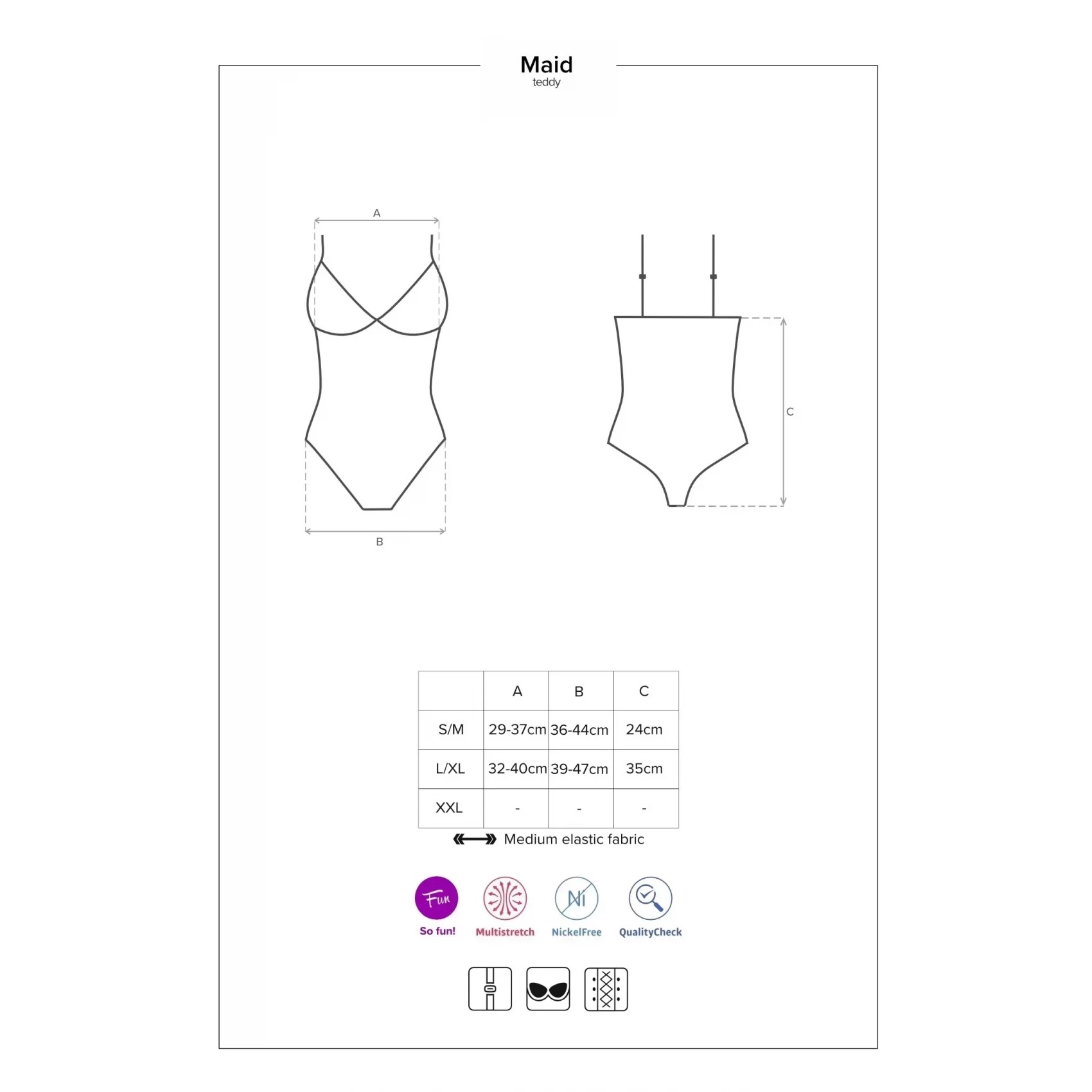 Костюм Покоївка Obsessive Maid синій з білим фартухом, L/XL