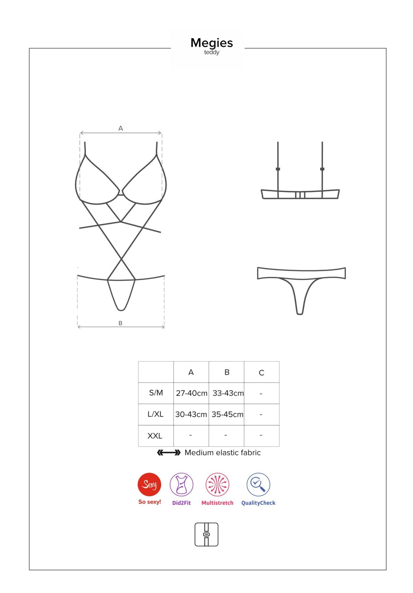 Боді Obsessive Megies з стрепами, що перехрещуються, чорно-червоний, L/XL