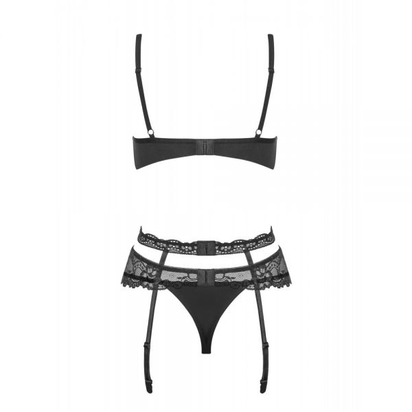 Комплект Obsessive Heartina 3 pcs set black L / XL