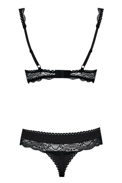 Комплект Obsessive MIAMOR SET чорний відкритий, груди L / XL