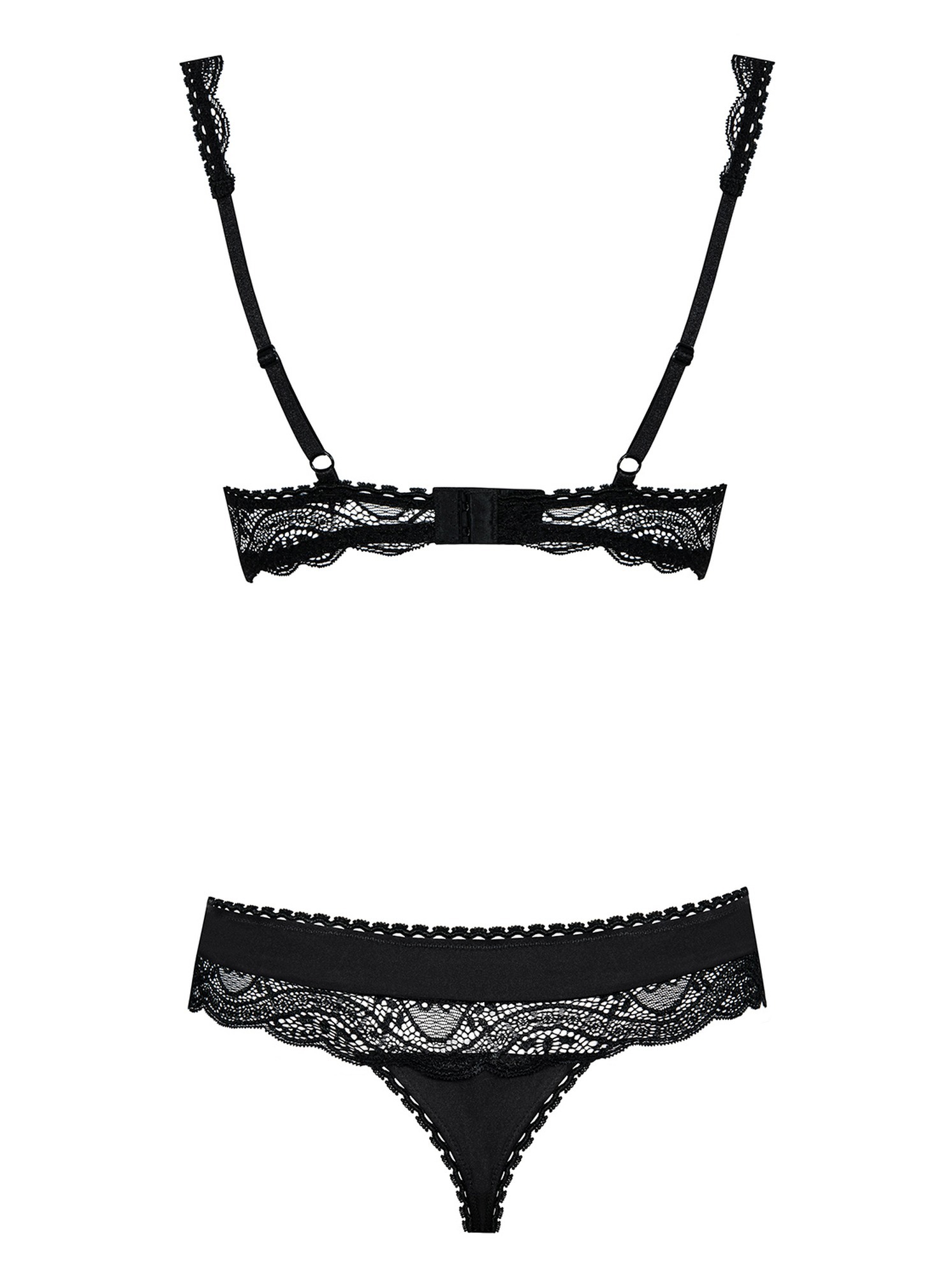 Комплект Obsessive MIAMOR SET S/M з відкритими грудьми, чорний