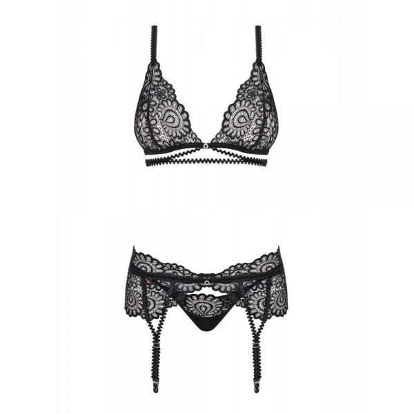 Комплект Obsessive Mixty 3-pcs set black L / XL