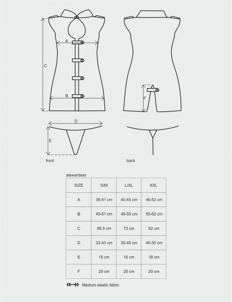Костюм Стюардесса Stewardess Obsessive grey S/M
