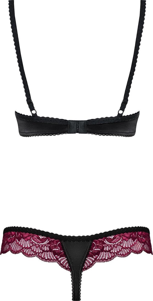 Комплект эротического белья Obsessive 842-SET-5 бордовый, S/M