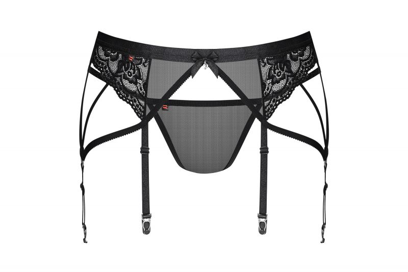 Пояс зі стрінгами чорний Obsessive 854-GAR-1 L / XL
